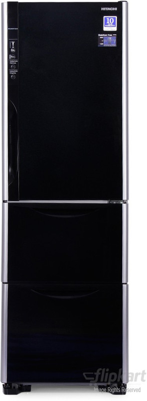 Hitachi 390 L Frost Free Triple Door Refrigerator(Glass Black, R-SG37BPND) Hitachi 390 L Frost Free Triple Door Refrigerator(Glass Black, R-SG37BPND)
