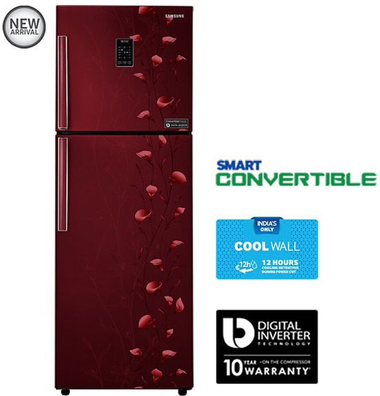 Samsung 318 L Frost Free Double Door 3 Star Refrigerator(Tender Lily Red, RT34K3983RZ) Samsung 318 L Frost Free Double Door 3 Star Refrigerator(Tender Lily Red, RT34K3983RZ)