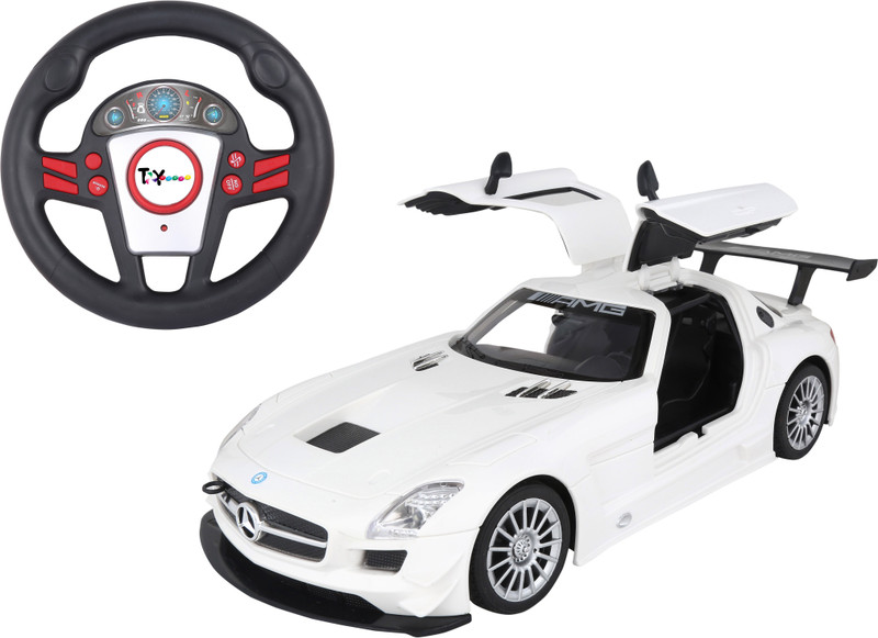 Toy House Officially Licensed 1:16 Mercedes SLS AMG GT3 with small steering RC Car, White(White)