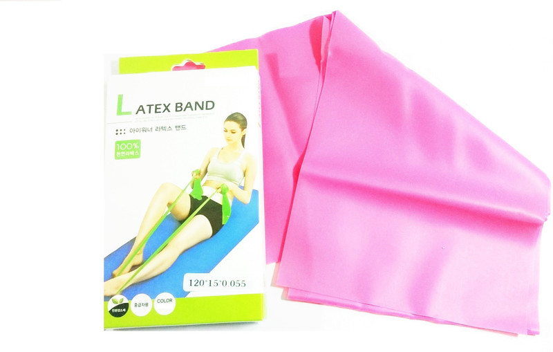 HE Retail Medium Stretch Latex Strap Band Resistance Tube(Pink) HE Retail Medium Stretch Latex Strap Band Resistance Tube(Pink)