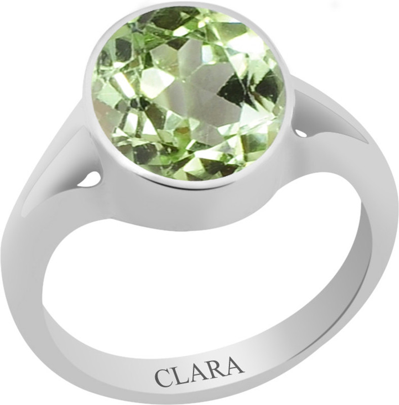 Clara Certified 4.8 cts or 5.25 ratti Zoya Sterling Silver Peridot Ring