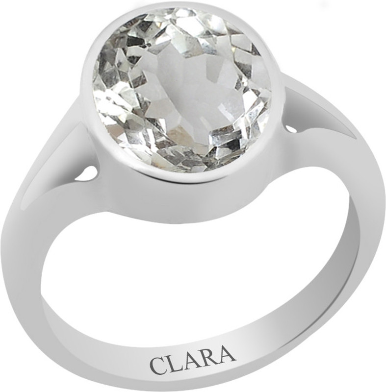 Clara Certified Isphetic 3 cts or 3.25 ratti Zoya Sterling Silver Crystal Ring