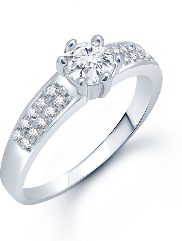 Meenaz Double Row Solitaire Alloy Ring