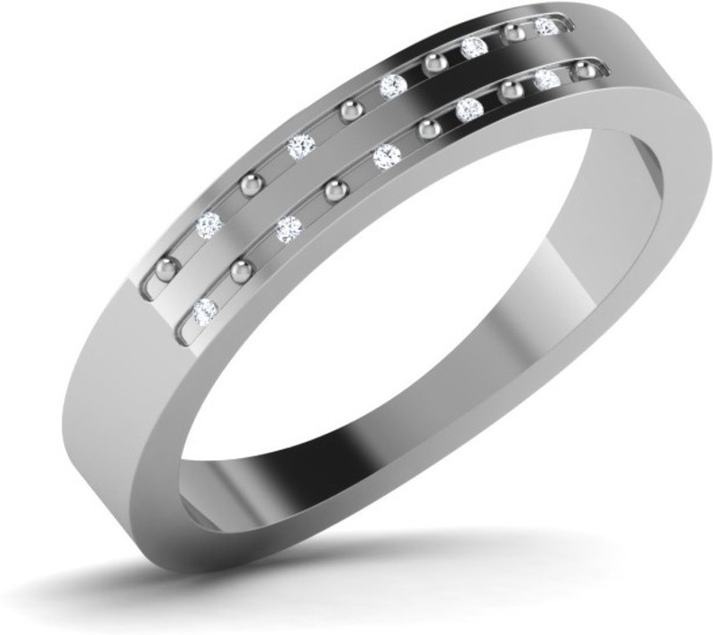 Kataria Jewellers Contemporary White Gold Plated Silver Diamond Ring