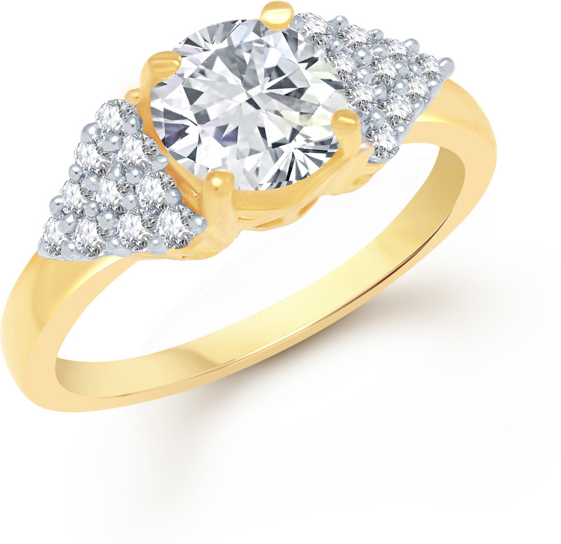 VK Jewels Alluring (CZ) Gold and Rhodium Plated Alloy Cubic Zirconia Yellow Gold Plated Ring RS.254 (86.00% Off) - Flipkart