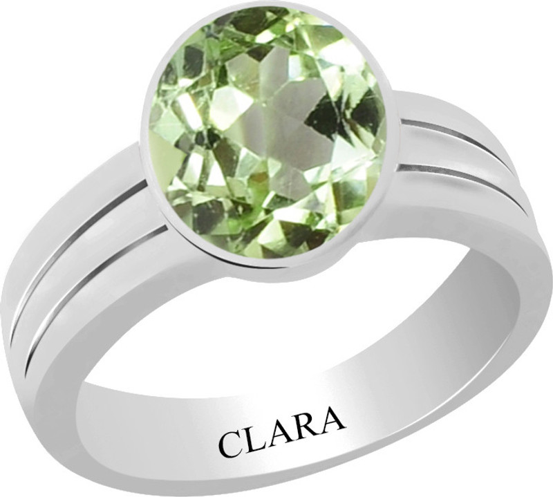Clara Certified 7.5 cts or 8.25 ratti Stunning Sterling Silver Peridot Ring