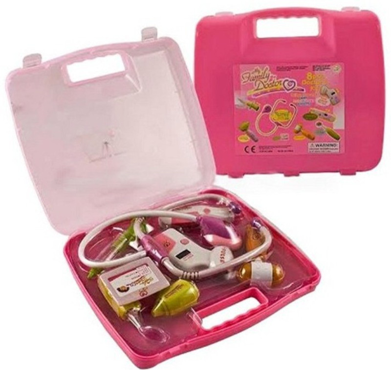 Little Grin My Family Battery Operated Doctor Set 8 PCS Kit With Lights & Music For Kids