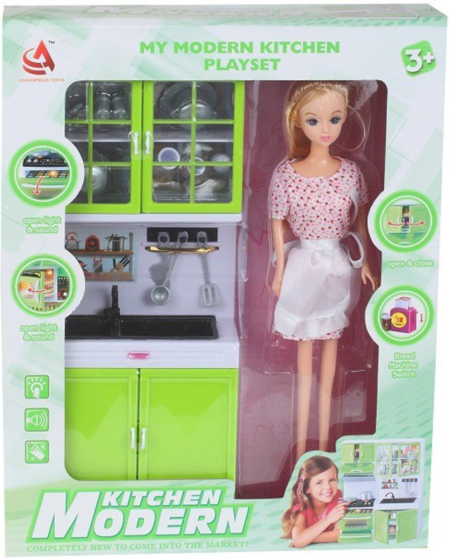 The Flyer's Bay Beautiful Modern Kitchen Set With Doll