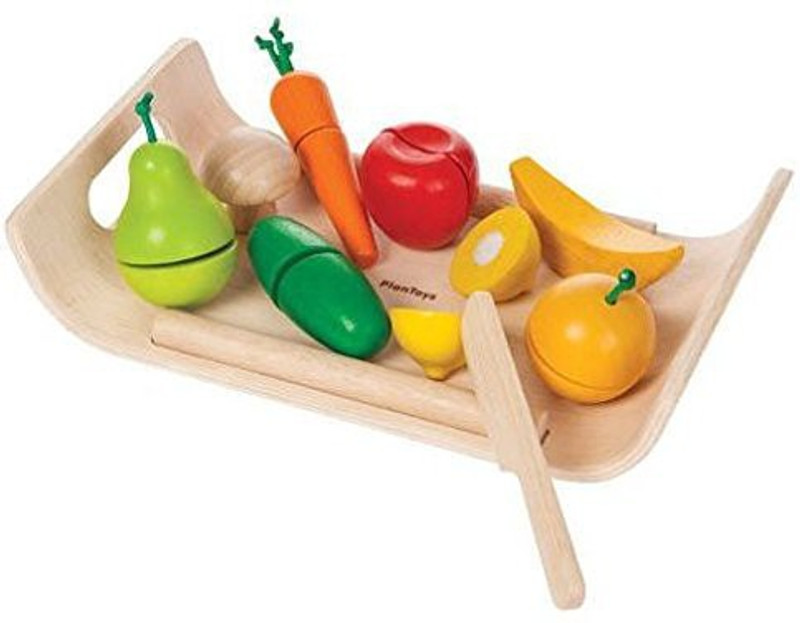 Plan Toys Toys Assorted Fruits and Vegetables (Solid Wood Version)
