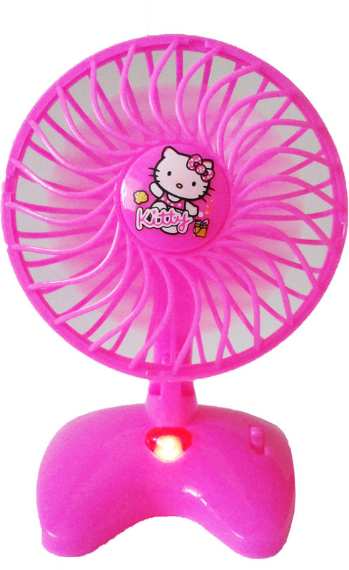 Sterling Hello Kitty Cute Mini Battery Operated Pink Plastic Toy Fan For Kids