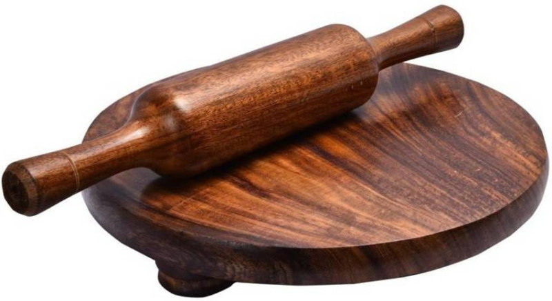 PARWATI COLLECTION pick of 1 Rolling Pin & Board(Brown, Pack of 1)