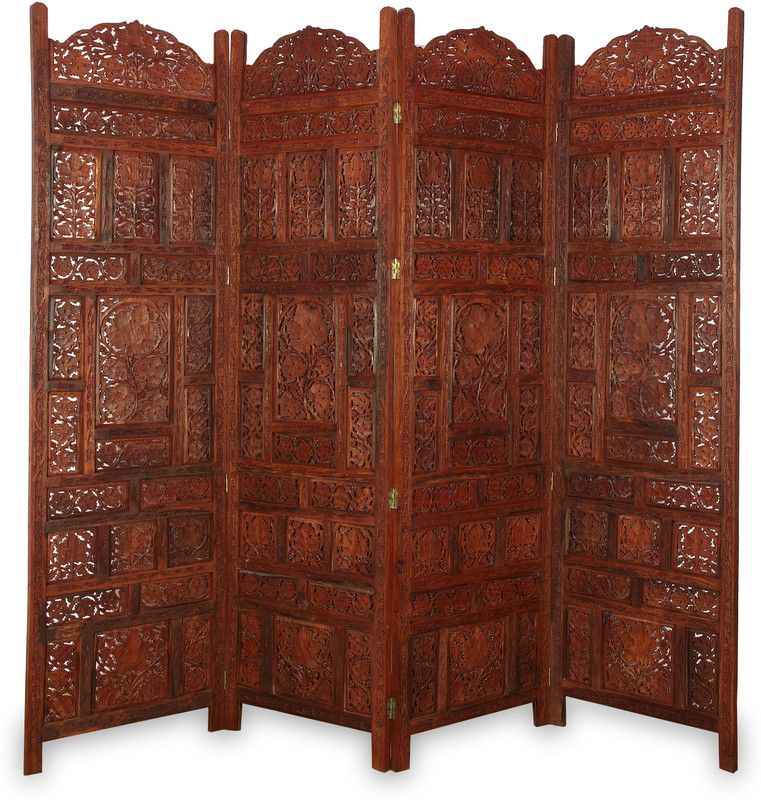 Onlineshoppee Solid Wood Decorative Screen Partition(Free Standing, Finish Color - Walnut) RS.39000 (84.00% Off) - Flipkart