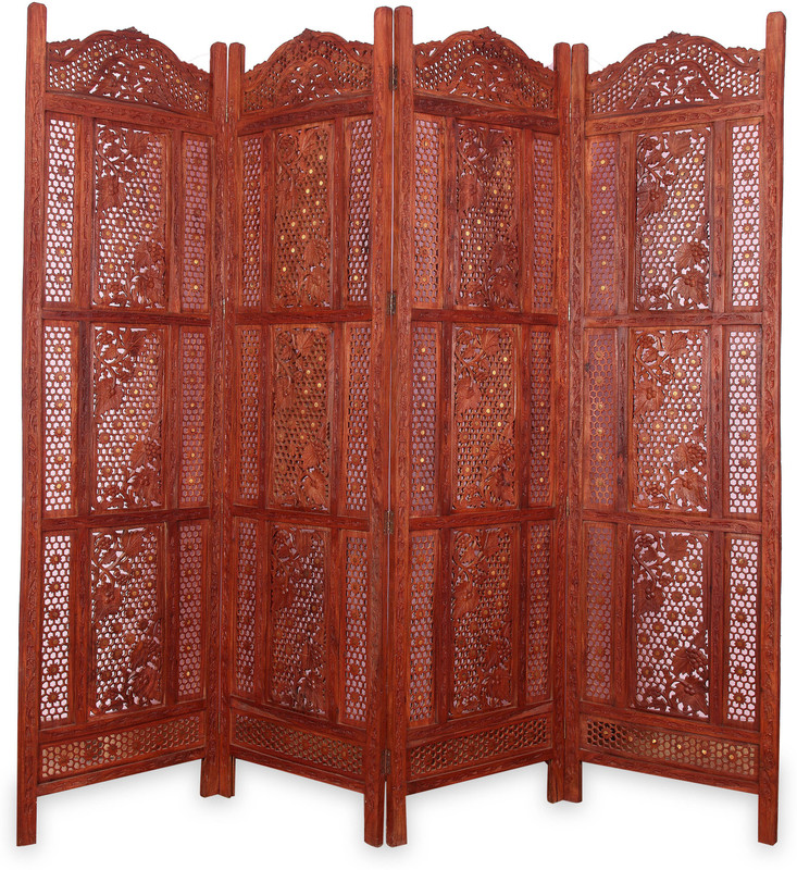 Onlineshoppee Solid Wood Decorative Screen Partition(Free Standing, Finish Color - American Chestnut) RS.10999 (78.00% Off) - Flipkart