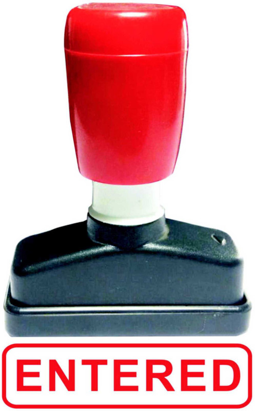 db stamp dura Original Stamp ENTERED Preinked Stamp(Medium, Red)