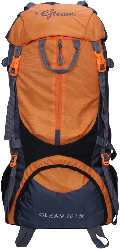 Gleam 0109 Climate Proof Mountain / Hiking / Trekking / Campaign Bag / Backpack 75 ltrs Orange & Grey with Rain Cover Rucksack - 75 L(Multicolor)