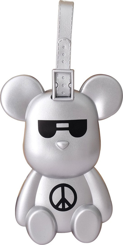 Super Drool Techno Bear Luggage Tag(Silver)