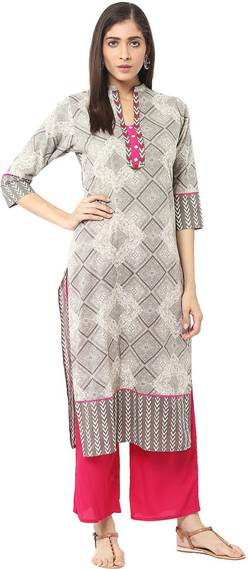 Jaipur Kurti Solid Kurta, Palazzo & Dupatta Set