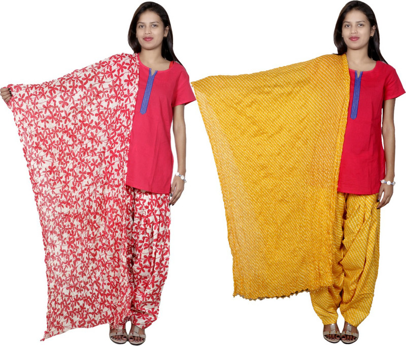 Tullis Cotton Blend Striped, Floral Print Salwar Tullis Cotton Blend Striped, Floral Print Salwar