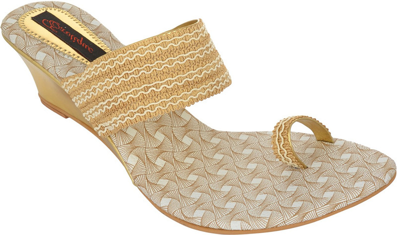 Exotique Women Gold Wedges