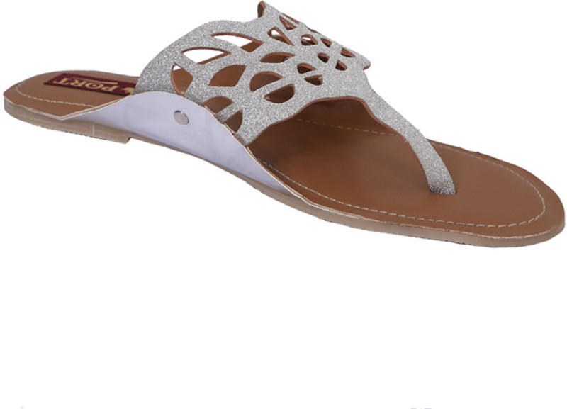 Port Women Silver Flats