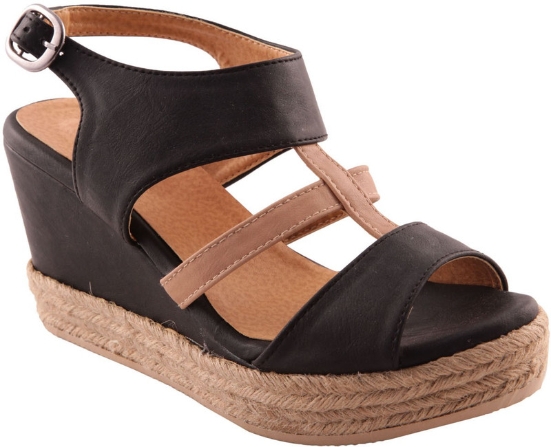 Adorn Trendy Women Black Wedges