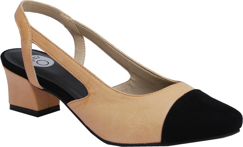Ilo Women Black, Beige Heels