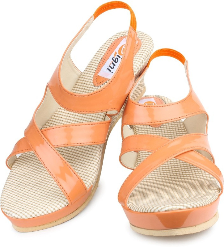 Digni Women Orange Wedges Digni Women Orange Wedges