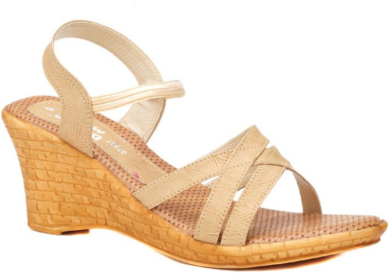 Dolphin Miles Awesome Blossom Women Beige Wedges