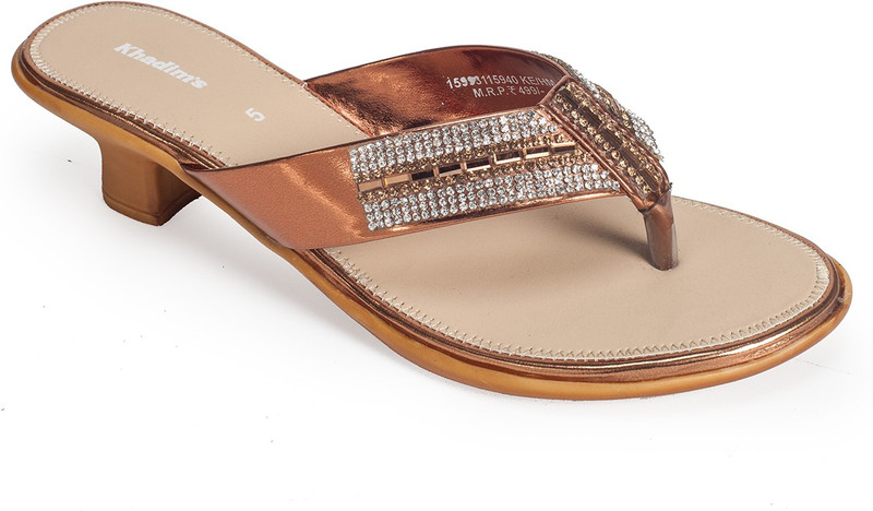 Khadim's Women Brown, Copper Heels