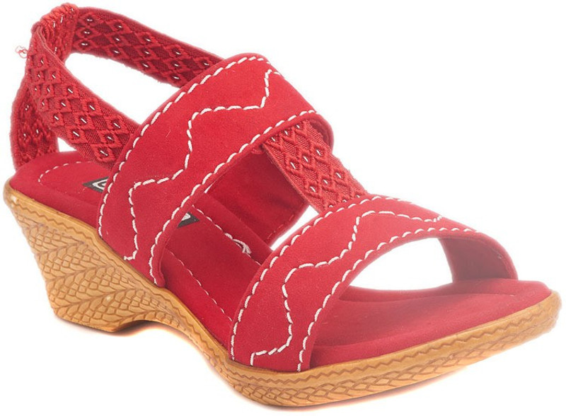 Dolphin Miles Awesome Blossom Women Red Wedges