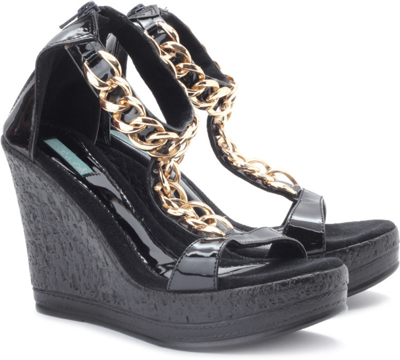 Catwalk Women Women Black, Gold Wedges