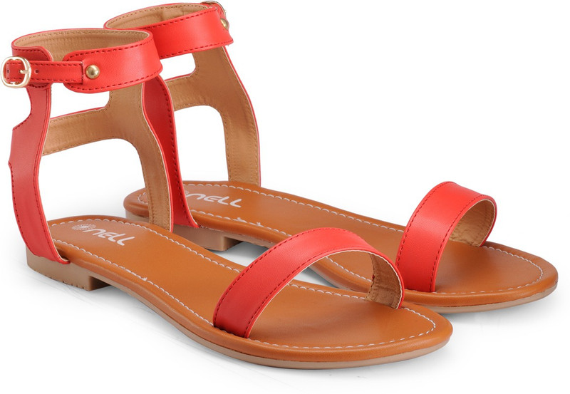 Nell Women Red, Tan Flats Nell Women Red, Tan Flats