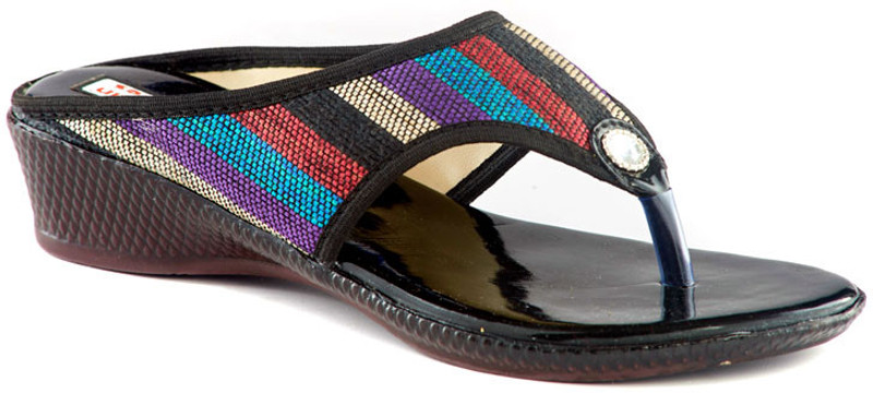 Dolphin Miles Low Heeled Slip On Women Multicolor Wedges
