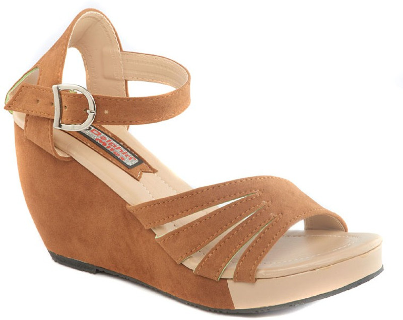 Dolphin Miles Designer Women Tan Wedges