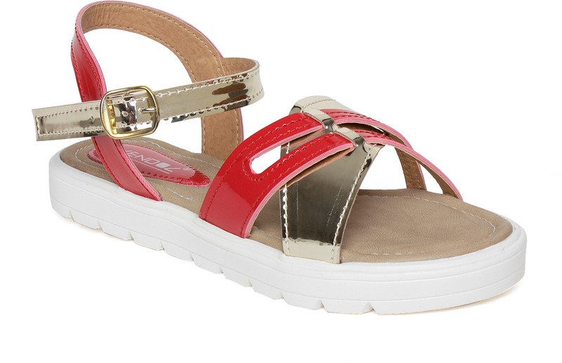 Vendoz Women Red, Gold Wedges