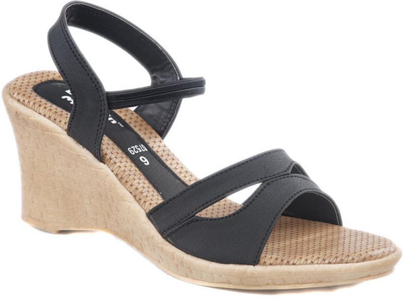 Dolphin Miles Designer Wedges Women Black Wedges