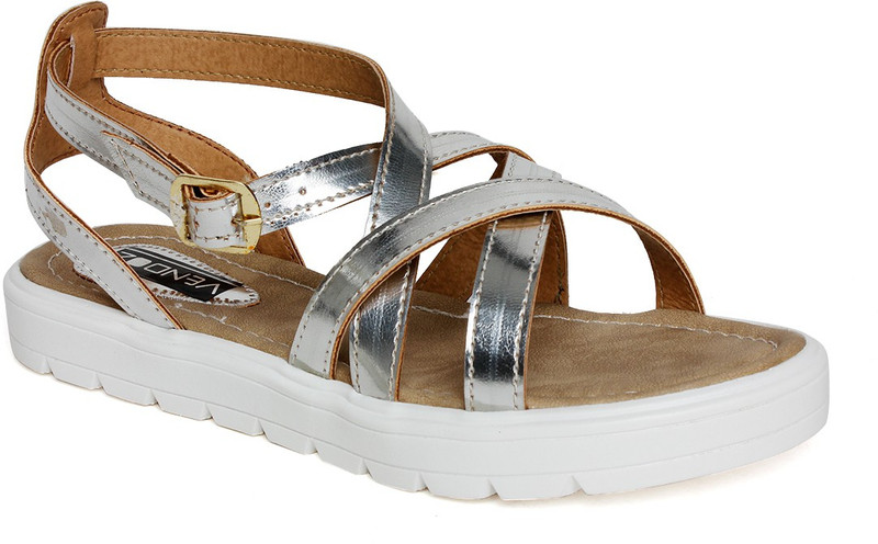 Vendoz Women Silver Flats