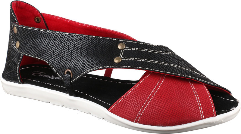 Exotique Women Black, Red Flats