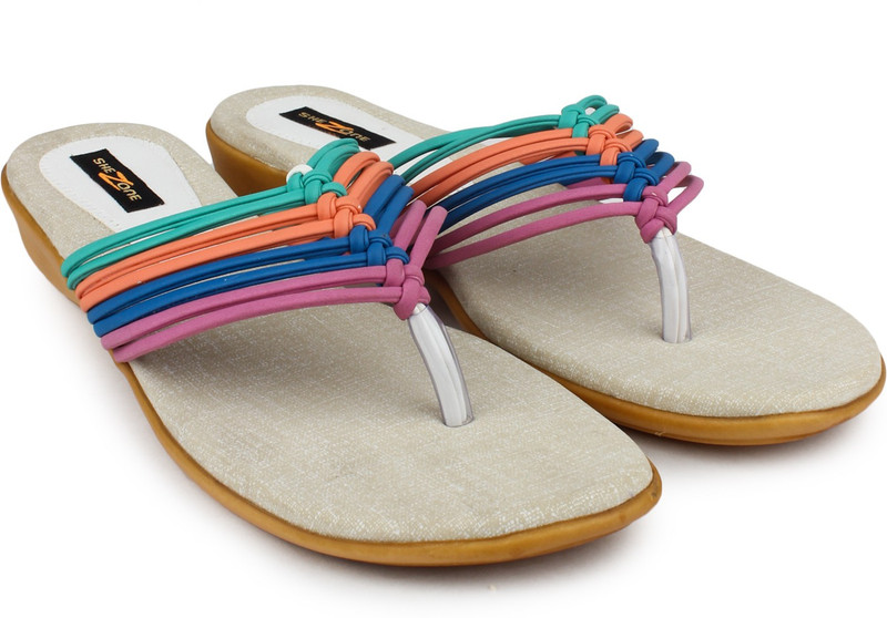 Shezone Women White, Multicolor Flats