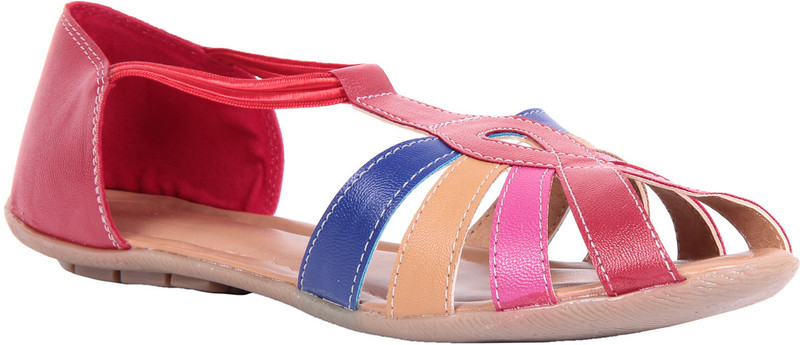 Adorn A15-4968 Red Women Multicolor Flats