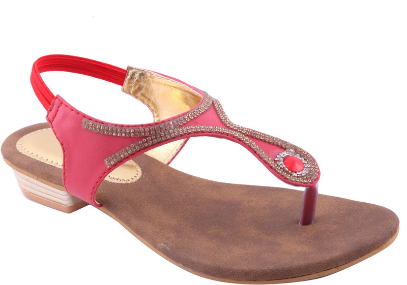 Adorn Elegant Women Red, Brown Flats