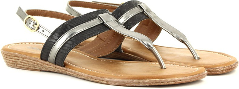 Lavie T-Strap Women Black, Tan Flats