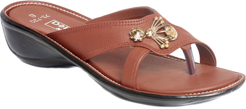 Dolphin Miles Titanic Heeled Women Tan Wedges