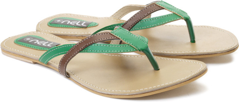Nell Women Women Green, Brown Flats Nell Women Women Green, Brown Flats
