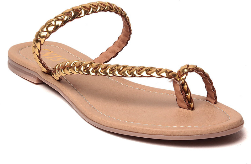 Gnist Women Gold, Beige Flats