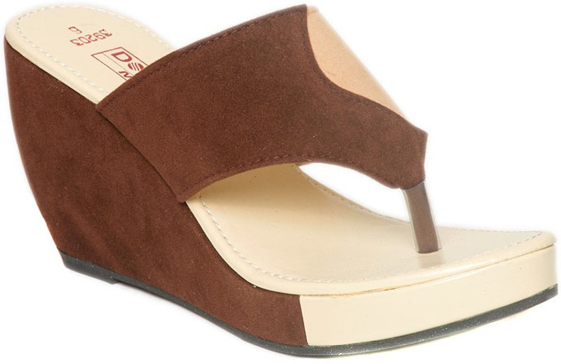 Dolphin Miles Women Brown, Beige Wedges