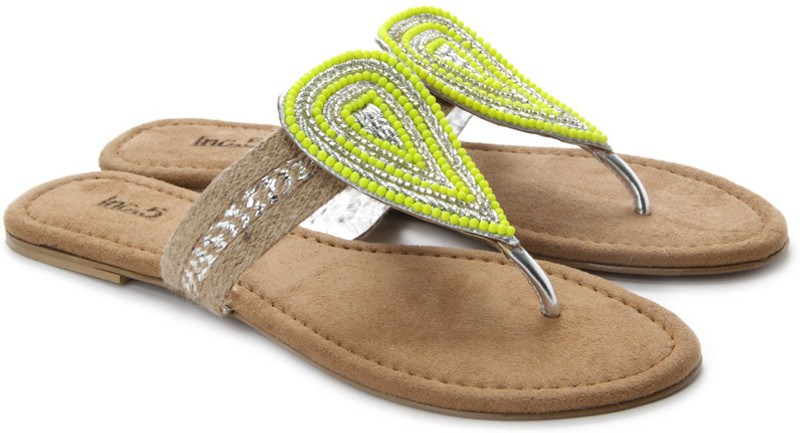 Inc.5 Women Women Brown, Silver, Green Flats