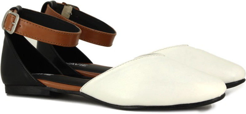 Lavie Ankle Strap Women Black, White Flats