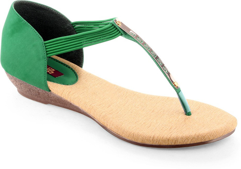 Shuz Touch Women Green Flats
