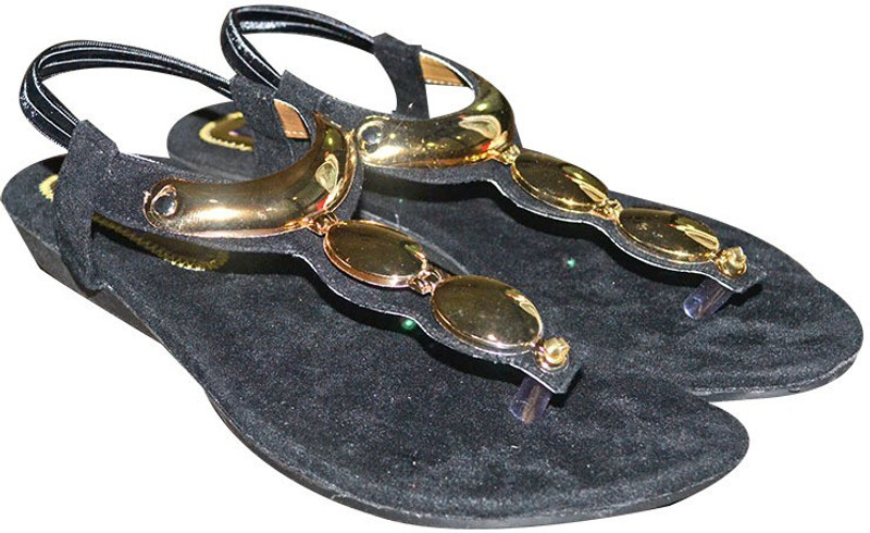 Port Women Black Flats